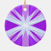 Paars blauw-witte kerst Star Festive Keramisch Ornament (Achterkant)