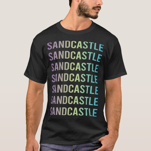 Paars Blauw Zandkasteel T-shirt (Voorkant)