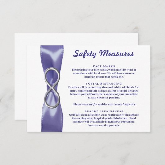 Paars Blauw Zilver Oneindigheid Veiligheidsmaatreg Kaart (Voorkant / Achterkant)