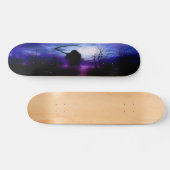 Paars blauw zwart Grim Reaper 's nachts Persoonlijk Skateboard (Horizontaal)