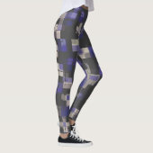 Paars Blauw Zwart Wit Trendmatig Leggings (Rechts)
