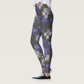 Paars Blauw Zwart Wit Trendmatig Leggings (Links)