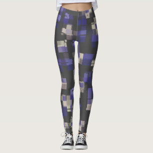 Paars Blauw Zwart Wit Trendmatig Leggings