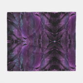 Paars blauw zwarte veer textuur abstract fleece deken (Voorkant (Horizontaal))