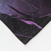 Paars blauw zwarte veer textuur abstract fleece deken (Hoek)