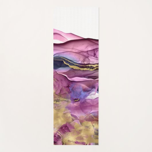Paars blauwe goudinkt abstract yogamat (Voorkant)