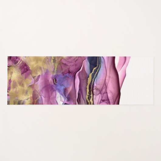 Paars blauwe goudinkt abstract yogamat (Voorkant (horizontaal))