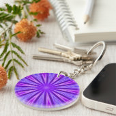 Paars/Blauwe Kaleidoscoop Sleutelhanger (Voorkant Rechts)