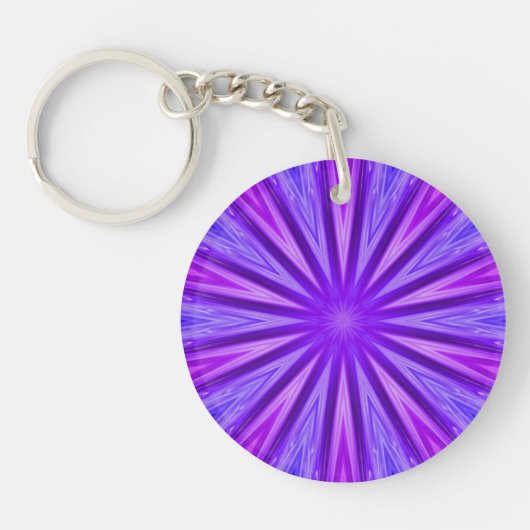 Paars/Blauwe Kaleidoscoop Sleutelhanger (Voorkant)