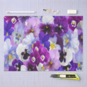 Paars Blauwe Pansy Floral Flower Brirthday Tissuepapier (Craft)