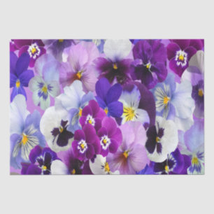 Paars Blauwe Pansy Floral Flower Brirthday Tissuepapier