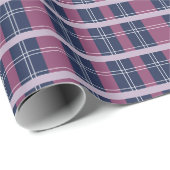 Paars Blauwe Pset Tartpatronen Feestdagen Cadeaupapier (Rol Hoek)