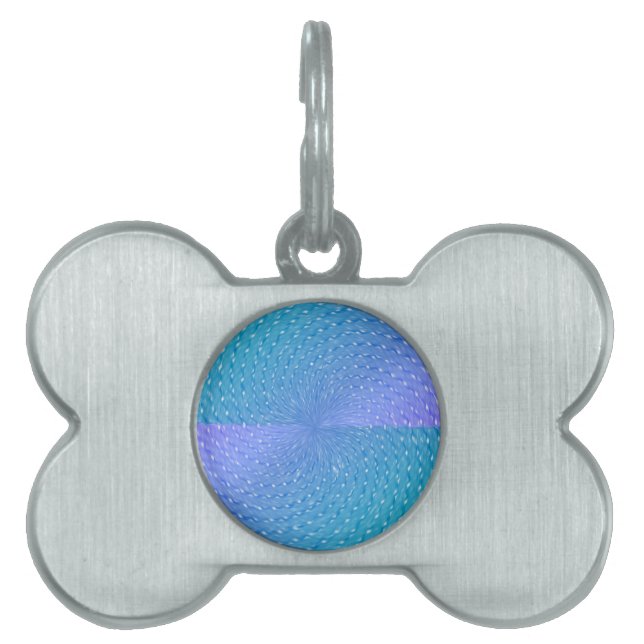 Paars Blauwgroen Abstract patroonpasta Huisdieren Naamplaatje (voorkant)