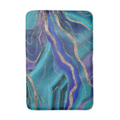 Paars Blauwgroen blauw galaxiaal Agate Glitter Gla Badmat (Voorkant Verticaal)