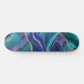 Paars Blauwgroen blauw galaxiale nebula Agate glit Persoonlijk Skateboard (Horizontaal)