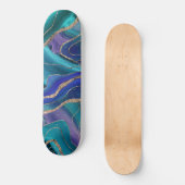 Paars Blauwgroen blauw galaxiale nebula Agate glit Persoonlijk Skateboard (Voorkant)