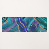 Paars Blauwgroen blauw galaxiale nebula Agate glit Yogamat (Achterkant (horizontaal))