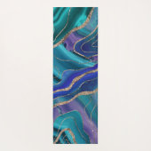 Paars Blauwgroen blauw galaxiale nebula Agate glit Yogamat (Achterkant)