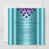 Paars Blauwgroen blauw Quinceanera 15e verjaardag Kaart (Achterkant)