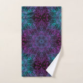 Paars Blauwgroen blauw Snowflake Mandala Bad Handdoek (Handdoek)