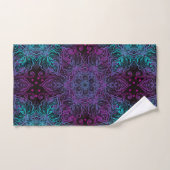 Paars Blauwgroen blauw Snowflake Mandala Bad Handdoek (Handdoek)