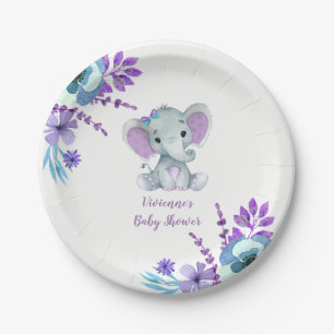 Paars Blauwgroen Elephant Bord 4 Baby shower, Birt