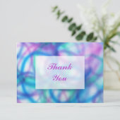 Paars, Blauwgroen en blauw Hartelijk dank Bedankkaart (Staand voorkant)