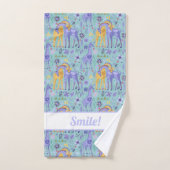 Paars Blauwgroen geel Giraffe Patroon Bad Handdoek (Handdoek)