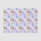 Paars Blauwgroen geel Giraffe Patroon Tissuepapier (Voorkant)