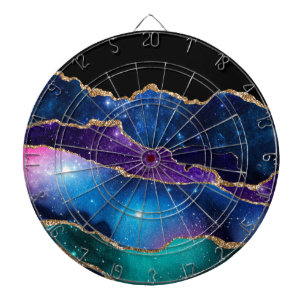 Paars Blauwgroen Glitter Marble Dartboard Dartbord