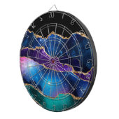 Paars Blauwgroen Glitter Marble Dartboard Dartbord (Voorkant Rechts)