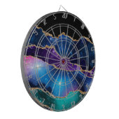 Paars Blauwgroen Glitter Marble Dartboard Dartbord (Voorkant Links)