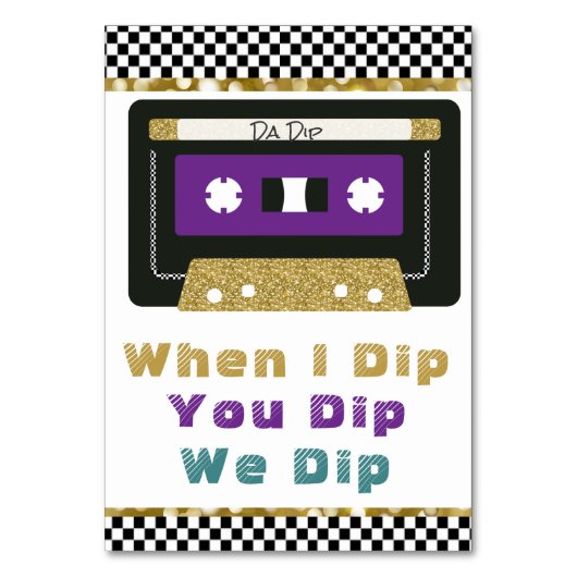 Paars| Blauwgroen | Goud 80-teken voor Retro Casse Kaart (Achterkant)