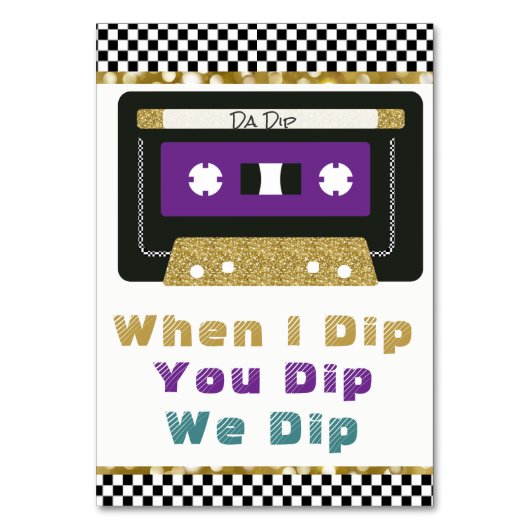 Paars| Blauwgroen | Goud 80-teken voor Retro Casse Kaart (Voorkant)