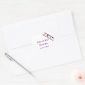 Paars, Bleek geel, Favor Sticker (Envelop)