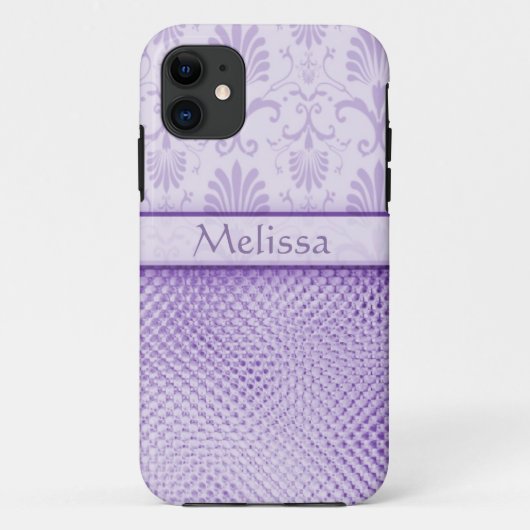 Paars Bling Effect Patroon op maat Case-Mate iPhone Case (Achterkant)