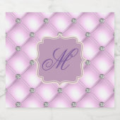  Paars Bling Elegant Satin Beauful Sparkling Wijnetiket (Enkel label)