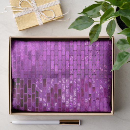 Paars Block Shimmer Pattern Tissuepapier (Geschenk)