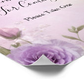 Paars bloem bruiloftsfeest cadeau tafelbord poster (Hoek)