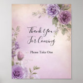 Paars bloem bruiloftsfeest cadeau tafelbord poster (Voorkant)