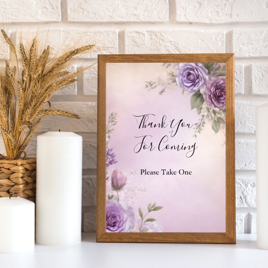 Paars bloem bruiloftsfeest cadeau tafelbord poster