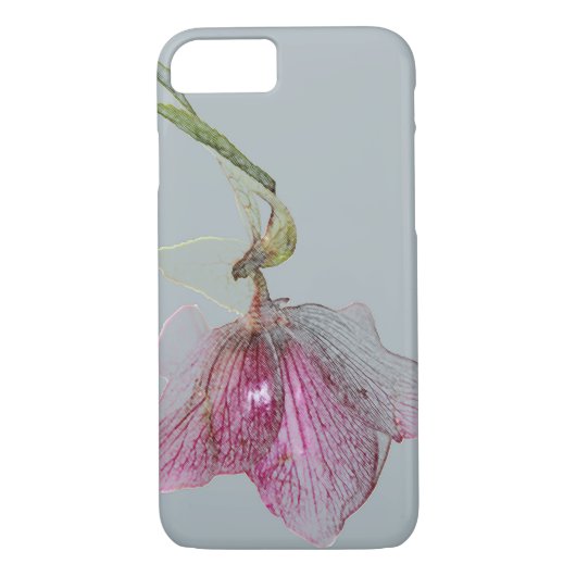 Paars bloem met botanische florale bloem Case-Mate iPhone case (Achterkant)