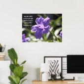 paars bloem met tweeslachtig versum over geloof poster (Thuiskantoor)