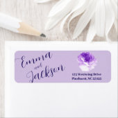 Paars Bloem Script Retouradres Label (Insitu)