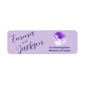 Paars Bloem Script Retouradres Label (Voorkant)