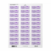 Paars Bloem Script Retouradres Label (Full Sheet)