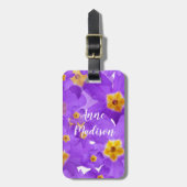 Paars bloemen Aangepaste Bagagelabels (Voorkant verticaal)