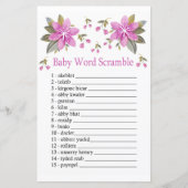 Paars bloemen Baby word scramble game (Voorkant)