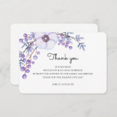 Paars bloemen bedankt. Botanische bruiloft Kaart (Voorkant / Achterkant)