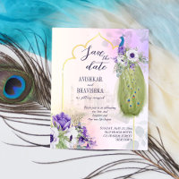 Paars bloemen, budget, sparen de datum